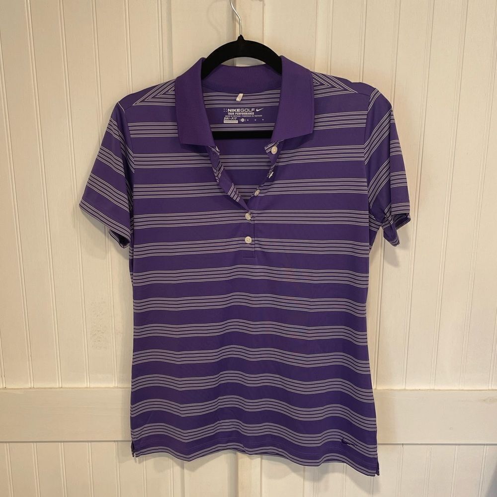 Nike Dri-Fit purple golf shirt size M